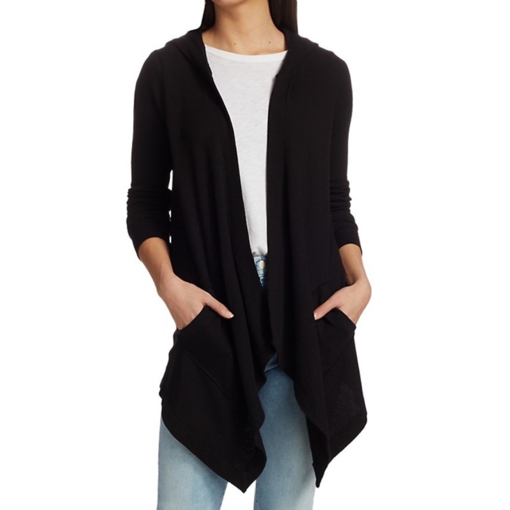 Splendid Waffle cardigan with hood and pockets